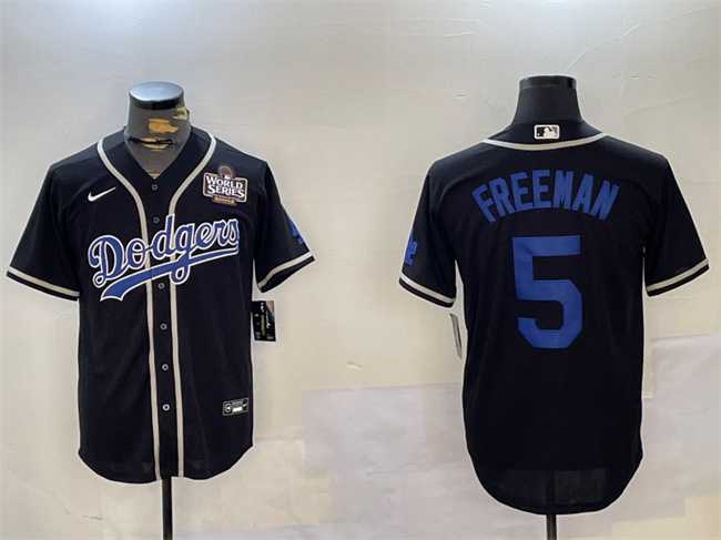 Men's Los Angeles Dodgers #5 Freddie Freeman Black 2024 World Series Cool Base Stitched Baseball Jerseys,We sell and wholesale Men's Los Angeles Dodgers #5 Freddie Freeman Black 2024 World Series Cool Base Stitched Baseball Jerseys on line form chian!